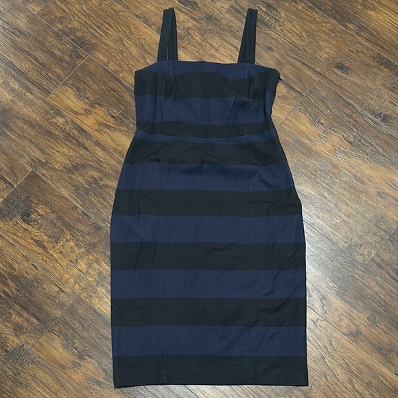 Banana Republic Dresses & Skirts - Banana Republic Black and Blue Striped Stretch Faded Denim Dress 16 Tall